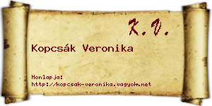 Kopcsák Veronika névjegykártya