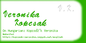 veronika kopcsak business card